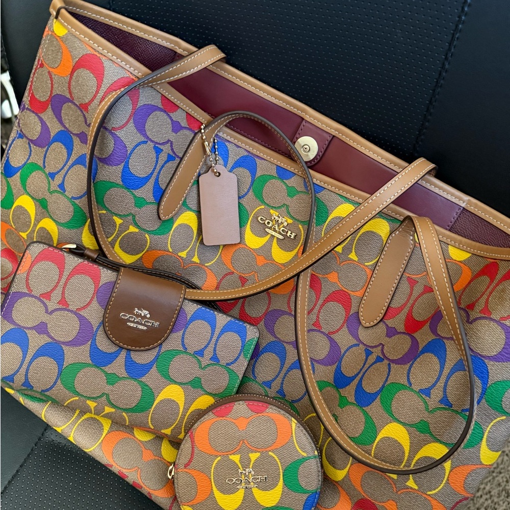 Coach Rainbow Signature Tote Bag Pride Collection